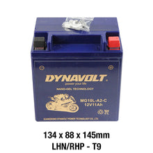 Load image into Gallery viewer, DYNAVOLT MG10L-A2-C BATTERY 12V AGM Nano Gel 10Ah