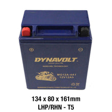 Load image into Gallery viewer, DYNAVOLT MG12A-4A1 BATTERY 12V AGM Nano Gel 12Ah