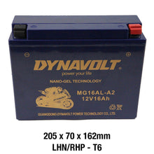 Load image into Gallery viewer, DYNAVOLT MG16AL-A2 BATTERY 12V AGM Nano Gel 16Ah