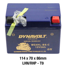 Load image into Gallery viewer, DYNAVOLT MG4HL-BS-C BATTERY 12V AGM Nano Gel 4.5Ah