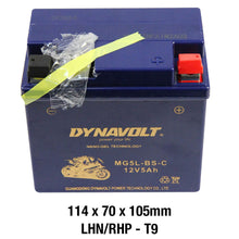 Load image into Gallery viewer, DYNAVOLT MG5L-BS-C BATTERY 12V AGM Nano Gel 5Ah