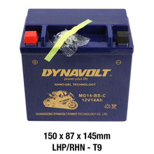 Load image into Gallery viewer, DYNAVOLT MG14-BS-C BATTERY 12V AGM Nano Gel 14Ah