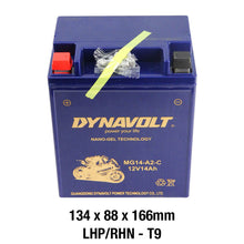 Load image into Gallery viewer, DYNAVOLT MG14-A2-C BATTERY 12V AGM Nano Gel 14Ah