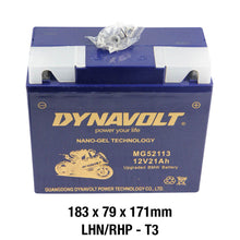 Load image into Gallery viewer, DYNAVOLT MG52113 BATTERY 12V AGM FA Nano Gel 21Ah