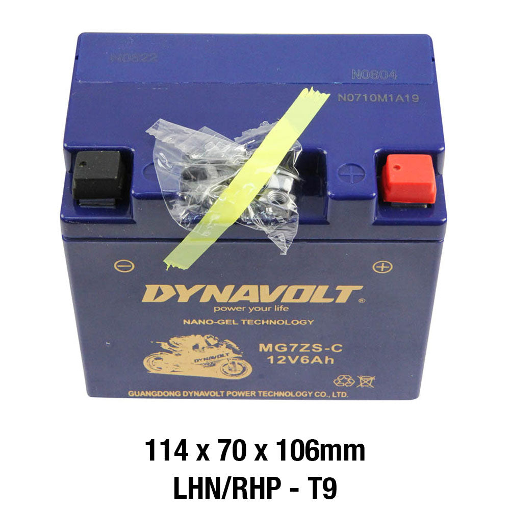 DYNAVOLT MG7ZS-C BATTERY 12V AGM Nano Gel 6Ah