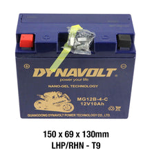 Load image into Gallery viewer, DYNAVOLT MG12B-4-C BATTERY 12V AGM FA Nano Gel 11Ah