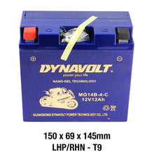 Load image into Gallery viewer, DYNAVOLT MG14B-4-C BATTERY 12V AGM FA Nano Gel 12Ah