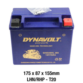 DYNAVOLT GHD20HL-BS BATTERY 12V AGM FA Nano Gel 20Ah
