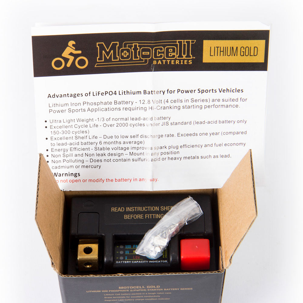 MOTOCELL LITHIUM GOLD MLG01 BATTERY 24WH LiFePO4