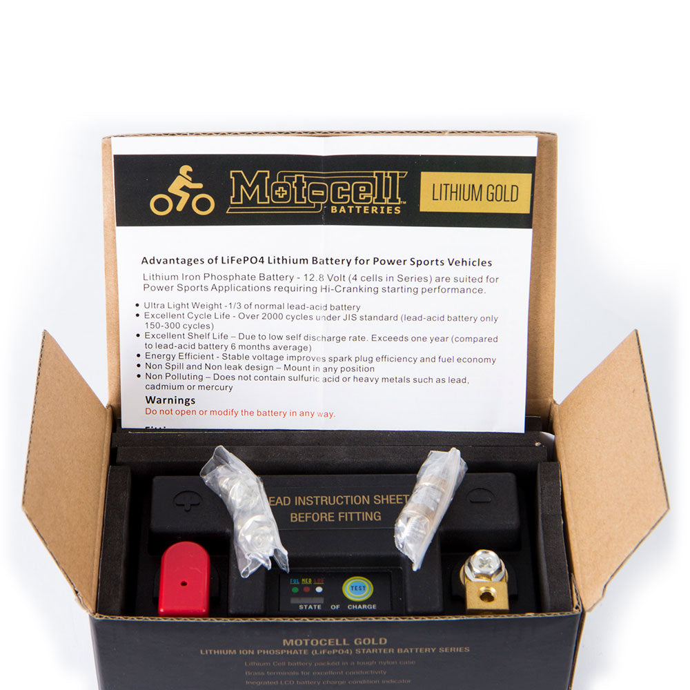 MOTOCELL LITHIUM GOLD MLG9 BATTERY 36WH LiFePO4