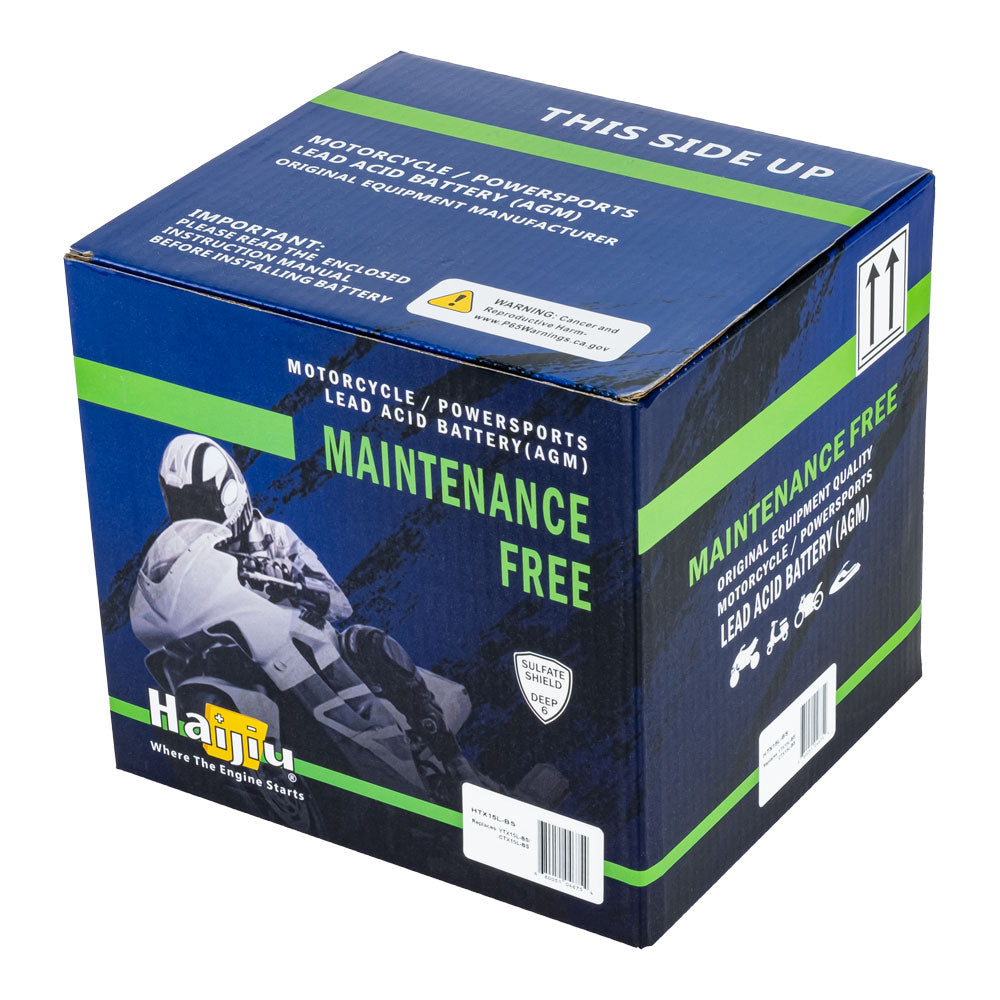 HAIJIIU HTX15L-BS BATTERY 12V MF  14Ah