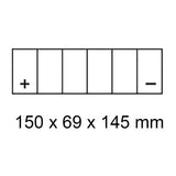 ROADSTAR DT14B-BS [CT14-B4 / CT14BBS] BATTERY 12V DCMF  12Ah