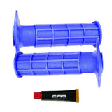 MOTORCYCLE HAND GRIPS - OFF ROAD HALF WAFFLE - BLUE