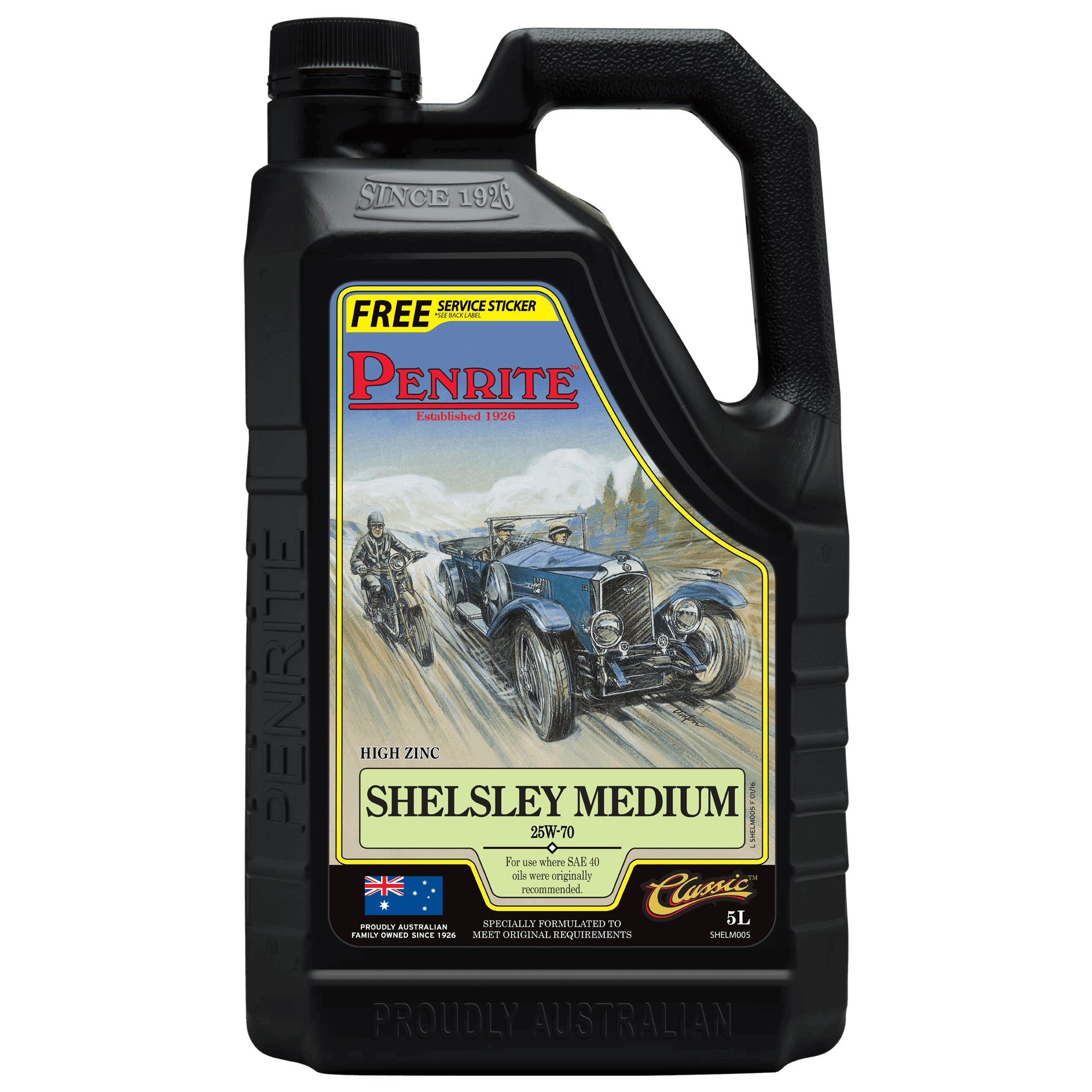 Penrite Shelsley Medium 25W-70 Mineral Oil 5L