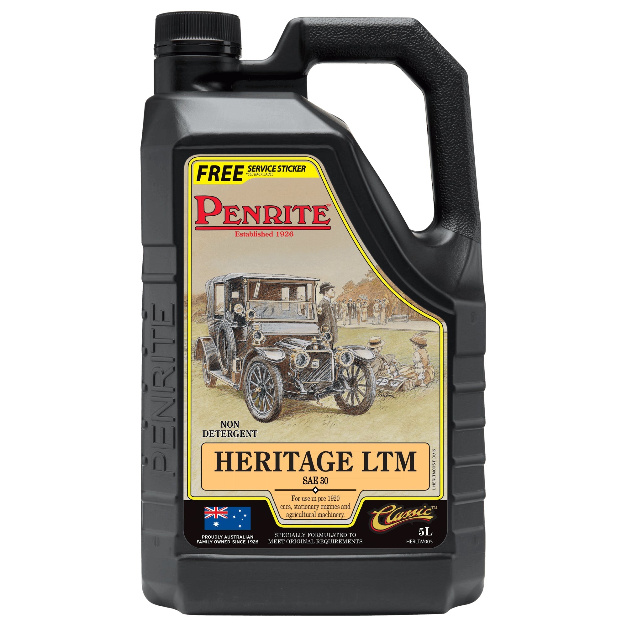 Penrite Heritage LTM SAE 30 Mineral Oil 5L