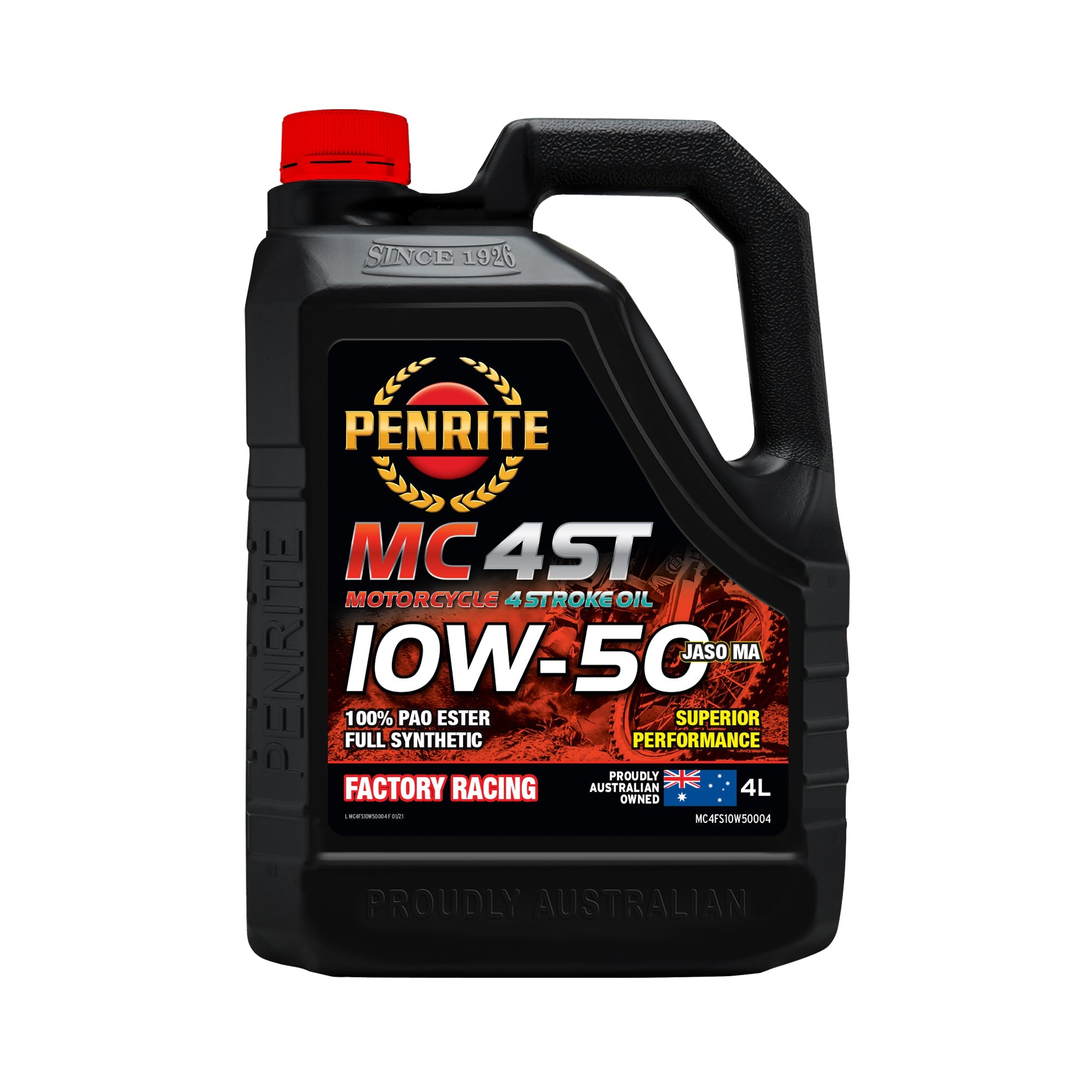 Penrite MC-4ST 10W-50 Full Synthetic 4 Stroke Oil 4L