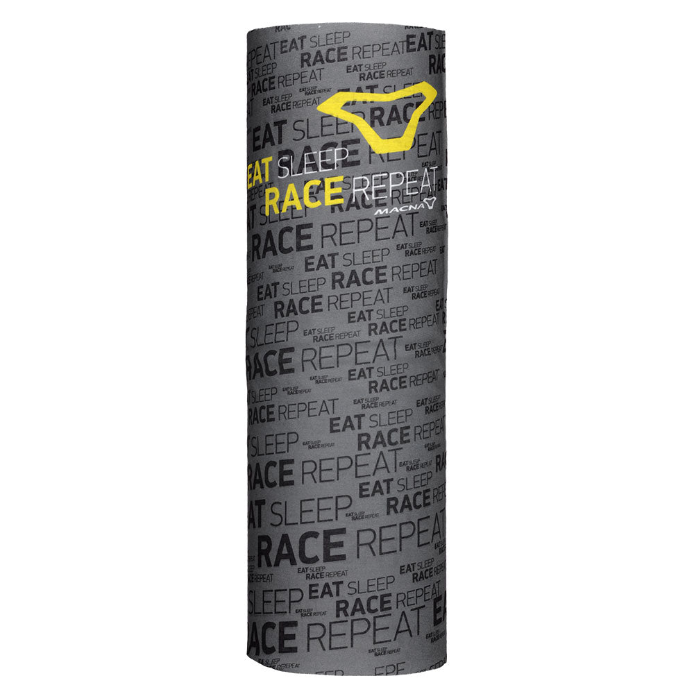 Macna Neck Tube Dark Grey "EAT SLEEP RACE REPEAT"