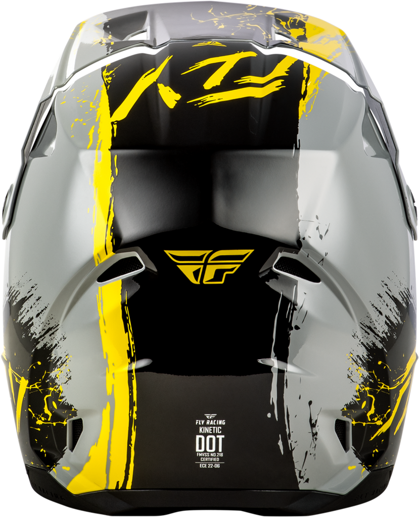 Fly Racing Kinetic Drip Youth Helmet - Grey/Black/Yellow
