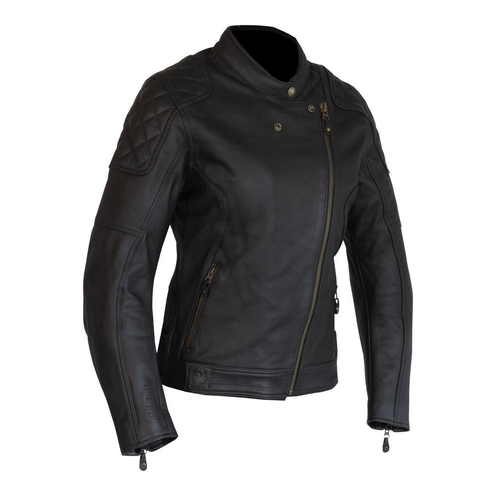 Merlin Bristol Caf D3O Ladies Leather Jacket Black