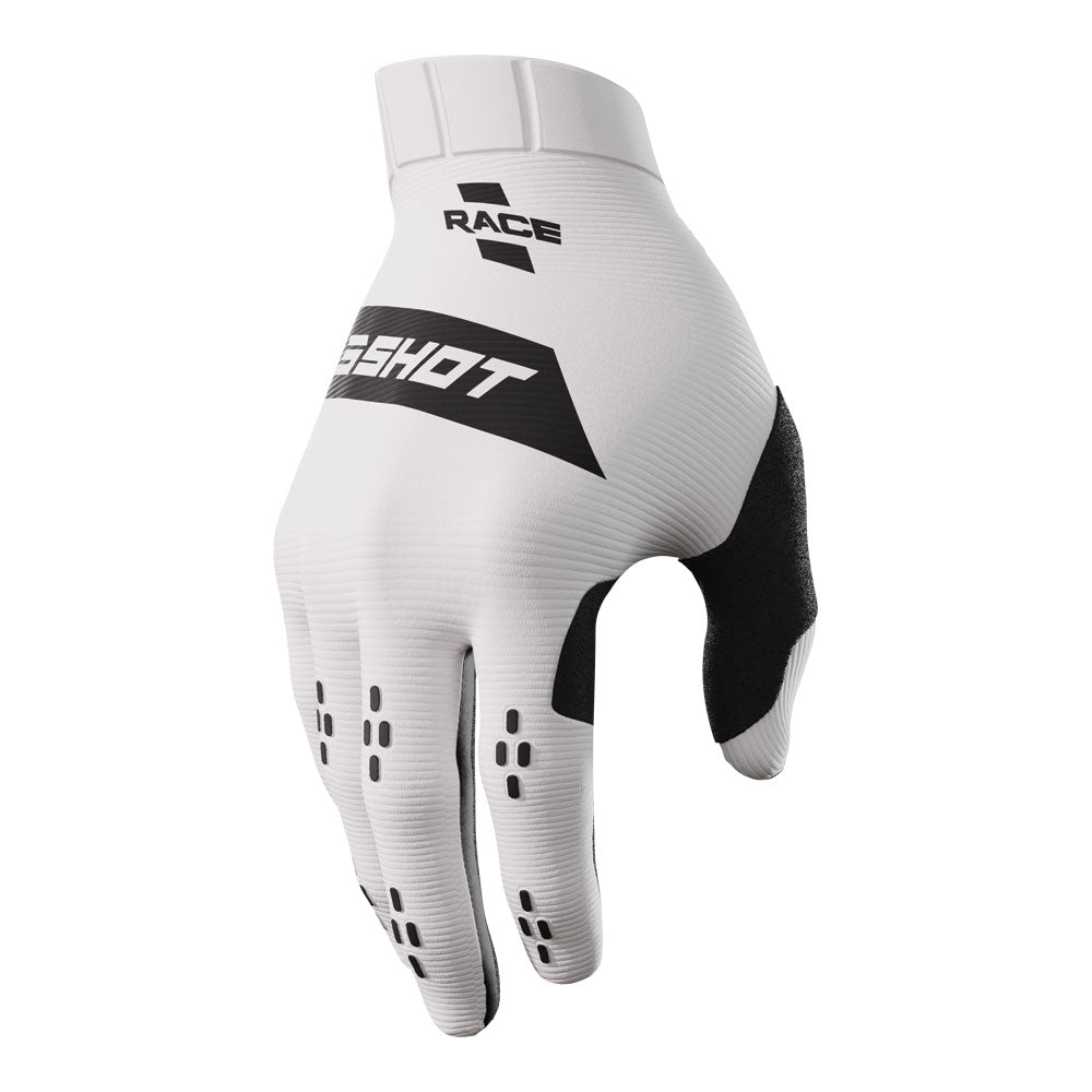 Shot Race Gloves White