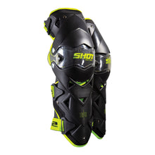 Load image into Gallery viewer, Shot Interceptor Adult Knee Guards Black/Neon Yellow