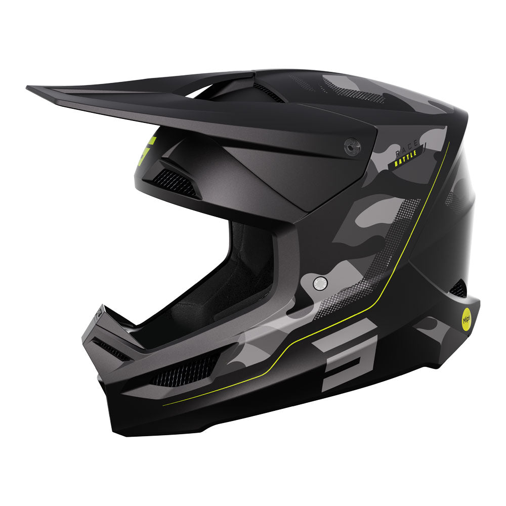 Shot Race Helmet Battle Black Camo/Neon Yellow