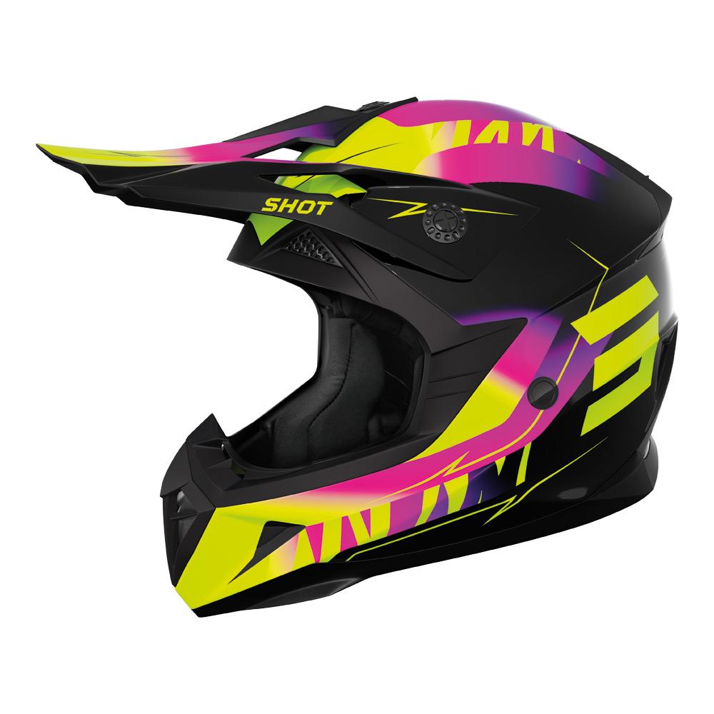 Shot Pulse Kid X-Treme Helmet Pink/Neon Yellow Glossy