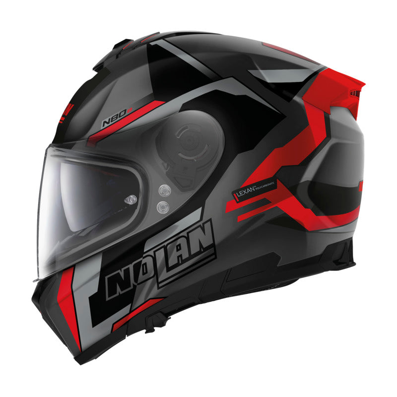 Nolan N80-8 Full Face Wanted Helmet - Flat Grey/Black/Red