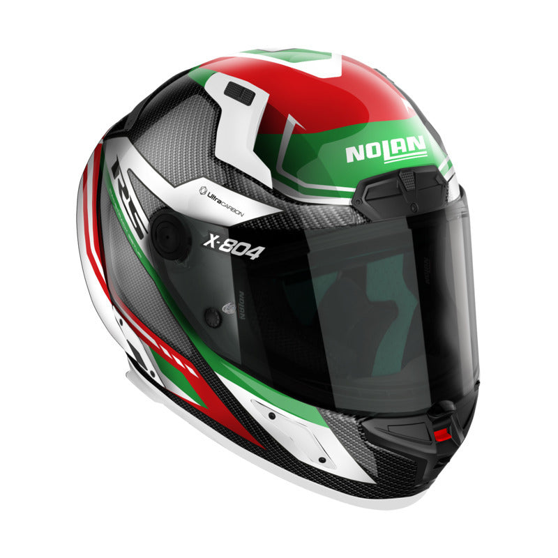 Nolan X-804 RS Full Face Maven Helmet - Carbon/Red/White/Green