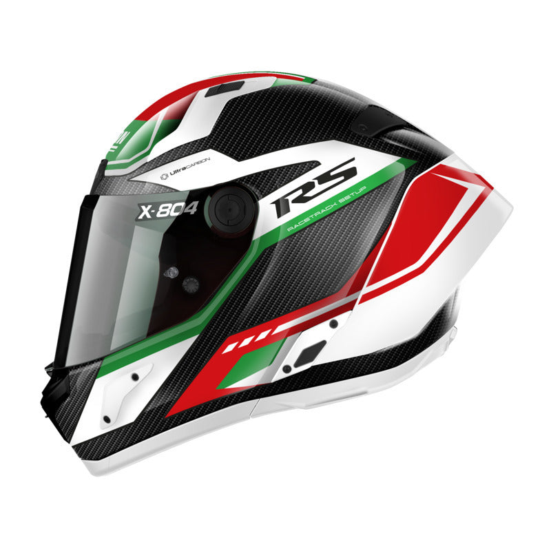 Nolan X-804 RS Full Face Maven Helmet - Carbon/Red/White/Green