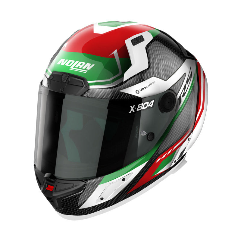 Nolan X-804 RS Full Face Maven Helmet - Carbon/Red/White/Green