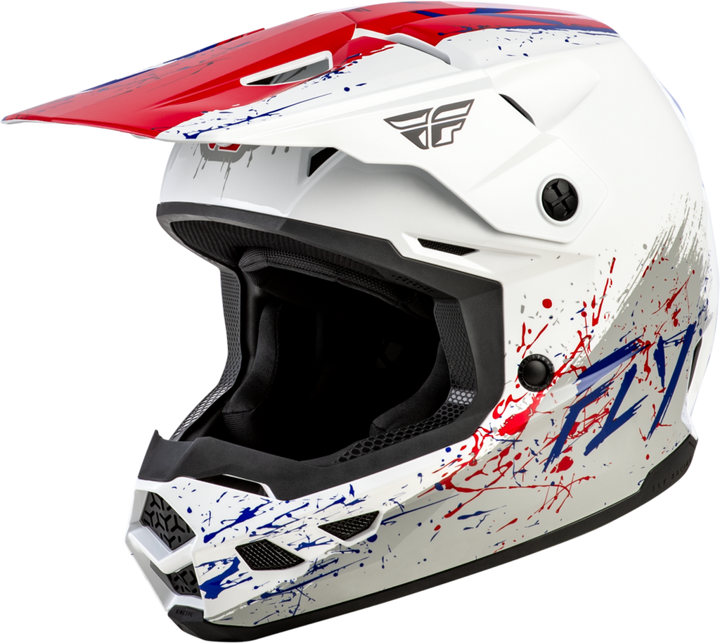 Fly Racing Kinetic Drip Youth Helmet - Red/White/Blue