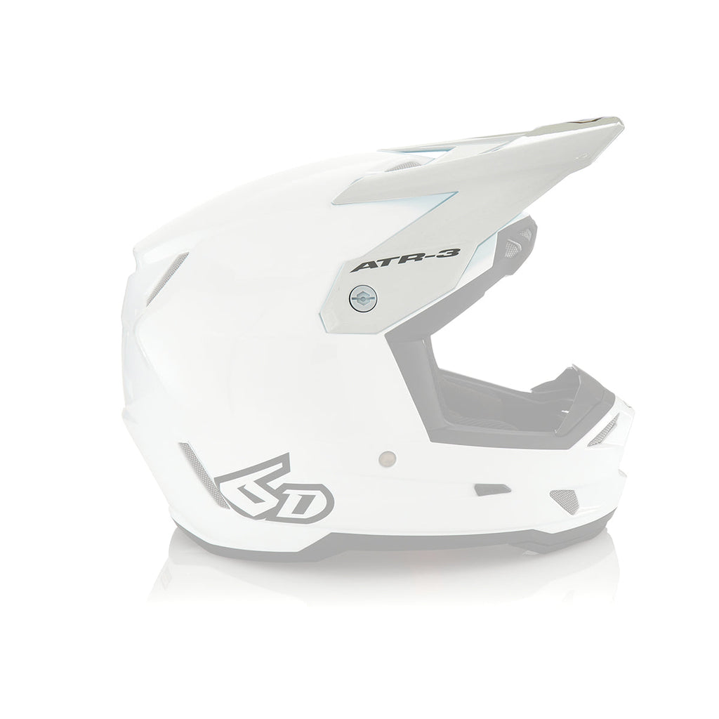 6D ATR-3Y Solid Youth Helmet Peak - Gloss White