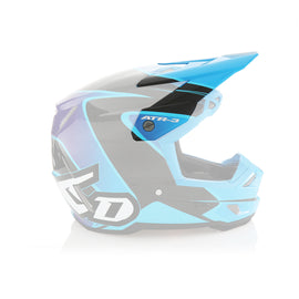 6D ATR-3Y Wave Series Youth Helmet Peak - Gloss Cyan/Blue/Purple
