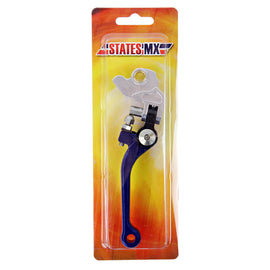 STATES MX BRAKE LEVER - FOLD/FLEX - YAMAHA/SUZUKI/KAWASAKI - BLUE