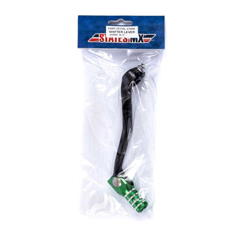 STATES MX FORGED GEAR LEVER - KAWASAKI - GREEN