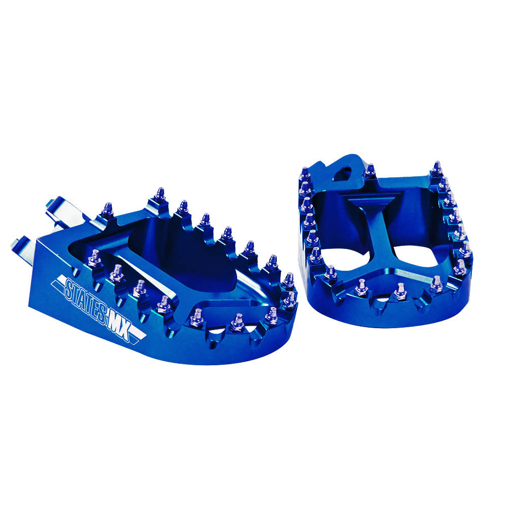 STATES MX S2 ALLOY OFF ROAD FOOTPEGS - KAWASAKI - BLUE