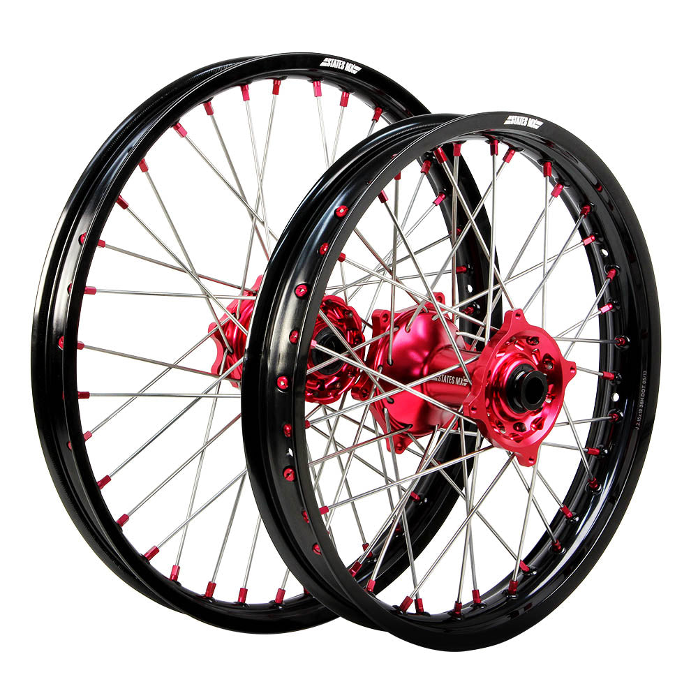 WHEEL SET STATES MX BETA 12 - 21/18 BLACK/RED