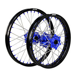 STATES MX WHEEL SET HUSQVARNA FE 21" FRONT/18" REAR - BLACK/BLUE/BLUE