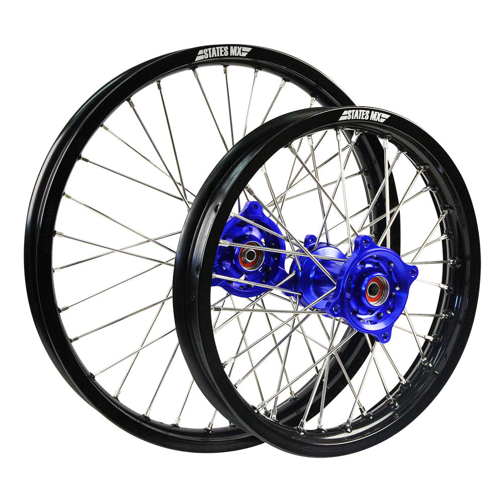 STATES MX WHEEL SET HUSQVARNA TC85 SMALL WHEEL 17" FRONT/14" REAR - BLACK/BLUE