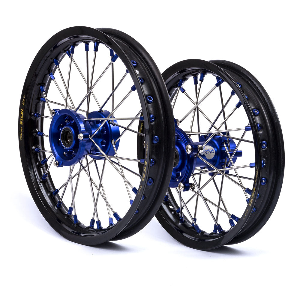 STATES MX WHEEL SET HUSQVARNA TC65 14" FRONT/12" REAR - BLACK/BLUE