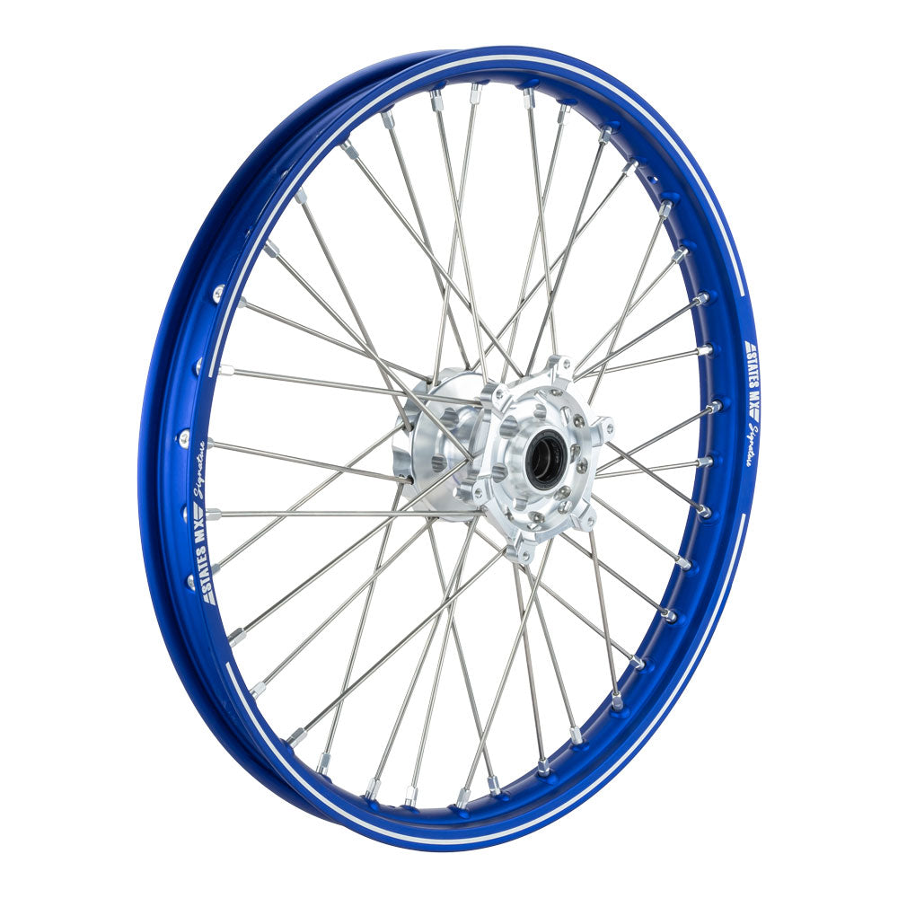 STATES MX SIGNATURE FRONT WHEEL 21 x 1.6 YAMAHA YZ/YZF - BLUE/SILVER/SILVER