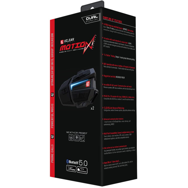 Uclear Motion Infinity Bluetooth Helmet Audio System Dual Kit