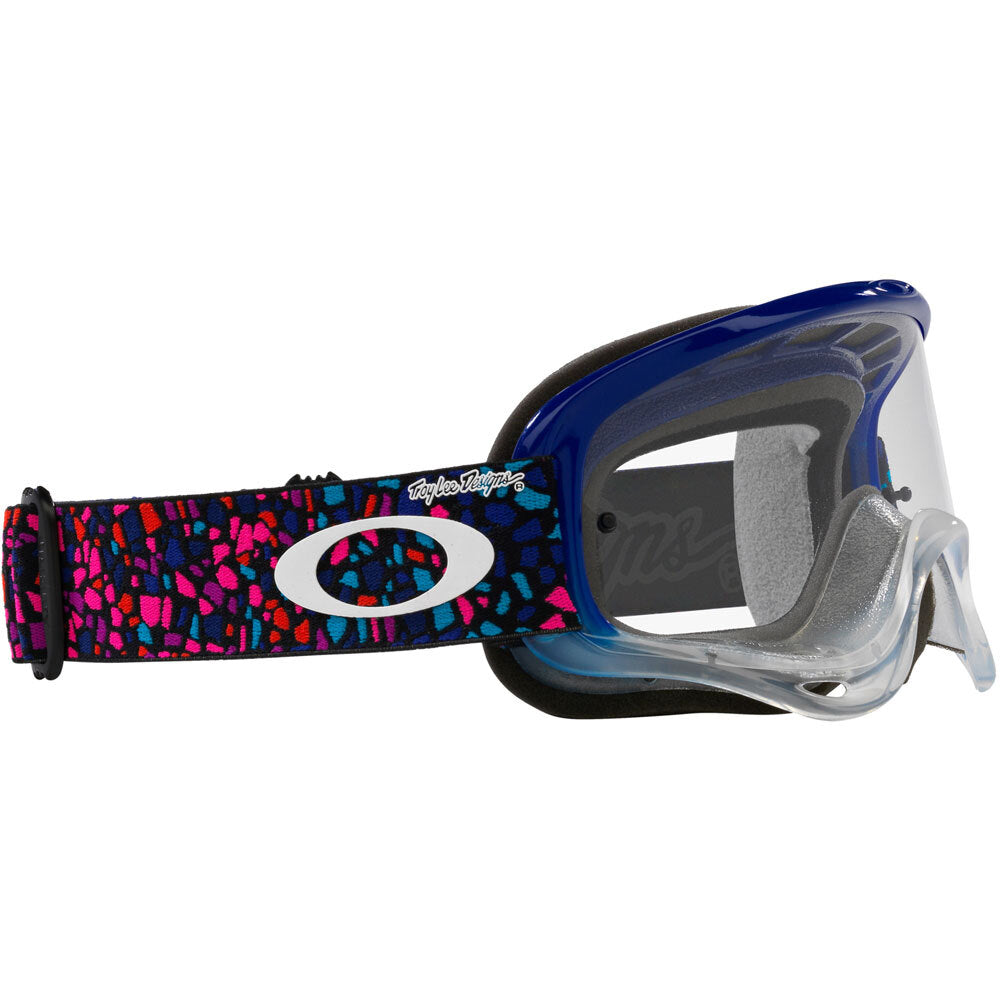 Oakley O Frame Troy Lee Designs Tessell Blue Goggles - Clear Lens