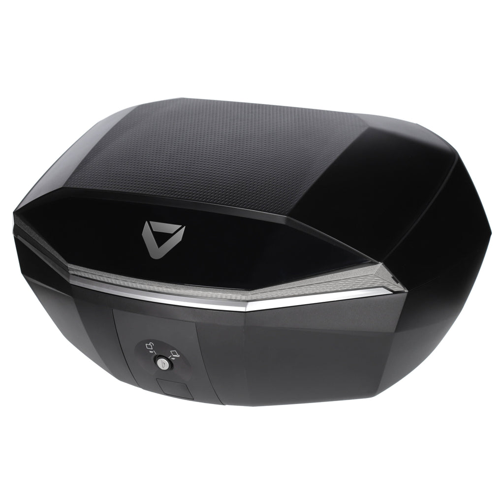Dririder Shield Luxe Large Top Case - 48L - Black/Silver - View 1 | Everest Motorcycles