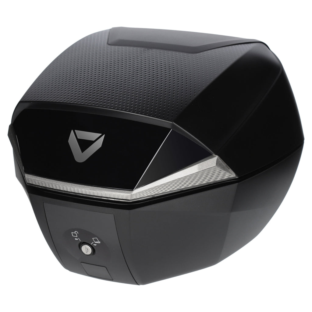 Dririder Shield Luxe Small Top Case - 35L - Black/Silver - View 1 | Everest Motorcycles