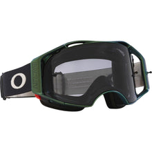 Load image into Gallery viewer, Oakley Airbrake MTB Black Green Colourshift Goggles With Light Grey Lens