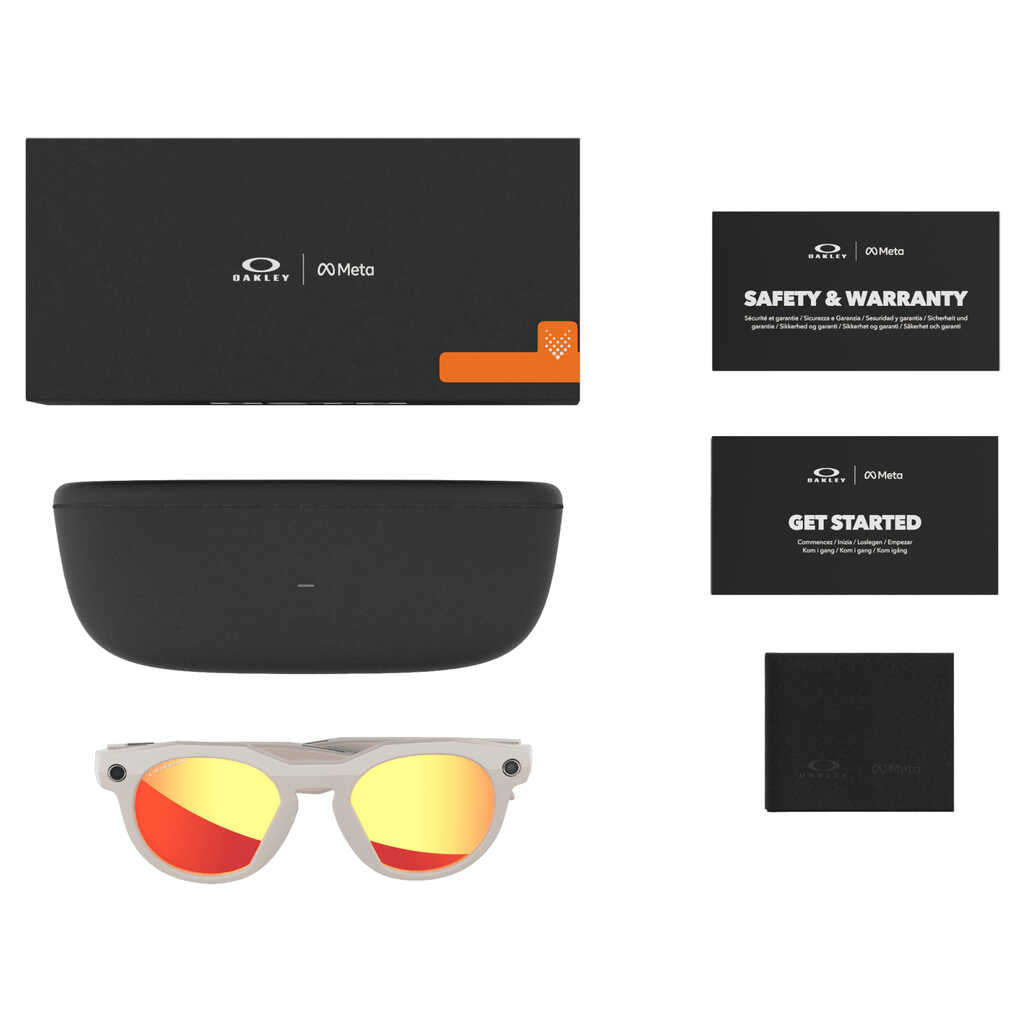 Oakley Meta HSTN Sunglasses With Prizm Ruby Lens - Warm Grey