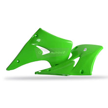 Load image into Gallery viewer, POLISPORT RADIATOR SHROUDS KAWASAKI KX125/250 03-08 - GREEN (2005 MODEL GREEN)