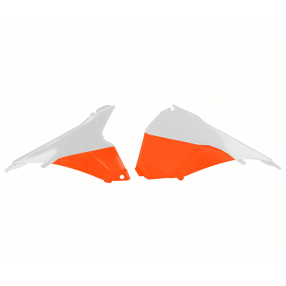 POLISPORT AIRBOX COVERS KTM EXC/EXC-F 14-16 - WHITE/ORANGE